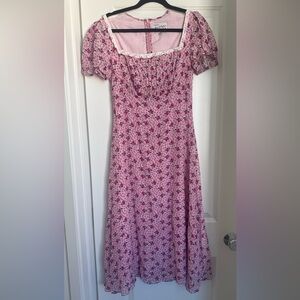 HVN Penny Pink Peach Print Dress Made With Tender Loving Care Size 8 *READ